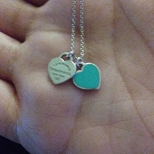 Tiffany double heart linked necklace